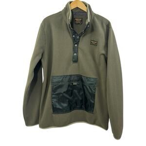 Burton Hearth Fleece Pullover Dryride Men’s Medium Olive Green Camouflage Snap